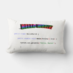 Coussin Rectangle Bonjour World geek saluant Java