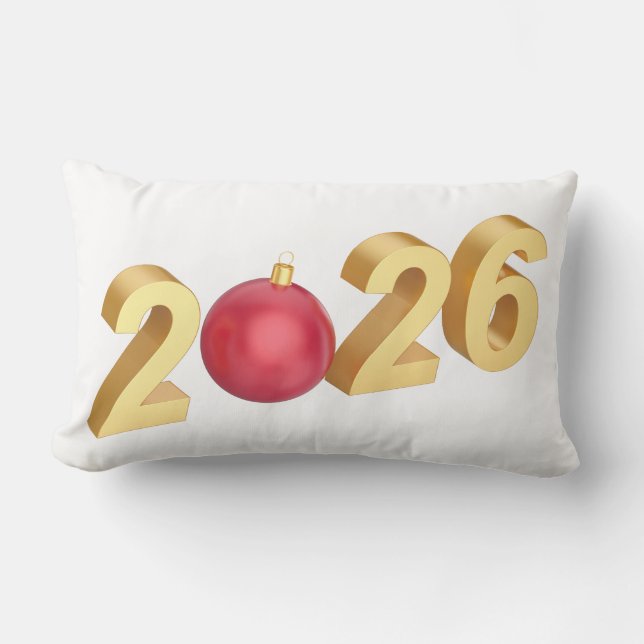Coussin Rectangle Bonne Année 2026 (Recto)