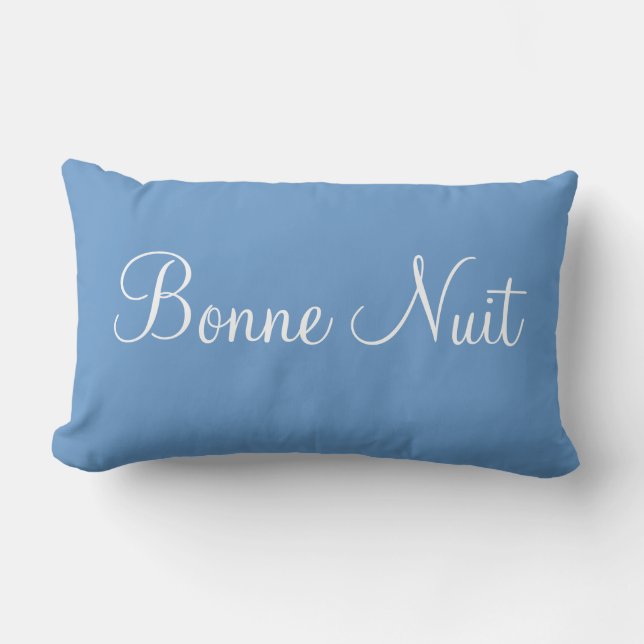 Coussin Rectangle Bonne Nuit Bonjour Accent Décoratif Chambre (Recto)