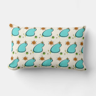 Coussin Rectangle Boomerang atomique rétro et Starbursts Jeter l'ore