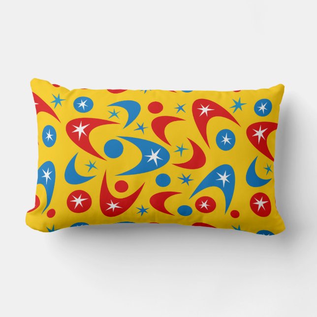 Coussin Rectangle Boomerangs rétro (Recto)