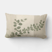 Coussin Rectangle Botanical organic eucalyptus leaf neutral tones (Verso)