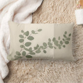 Coussin Rectangle Botanical organic eucalyptus leaf neutral tones (Couverture)