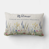 Coussin Rectangle Botanique à l'aquarelle de fleur sauvage (Recto)