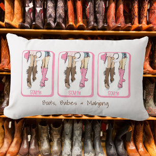 Coussin Rectangle Bottes, filles et décoration Mahjong occidental