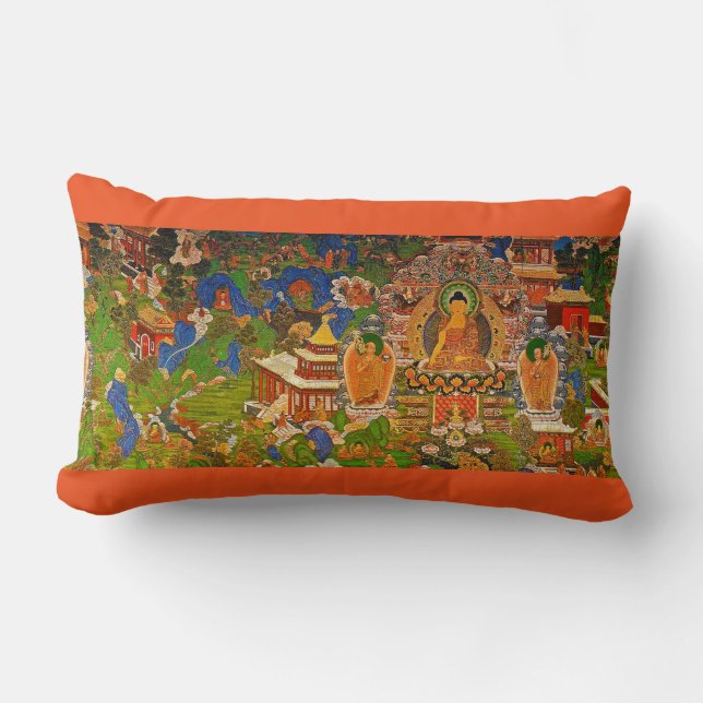 Coussin Rectangle Bouddhisme bouddhiste de Bouddha bénissant le (Recto)