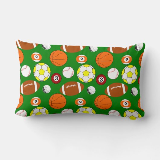 Coussin Rectangle Boules de sport (Verso)