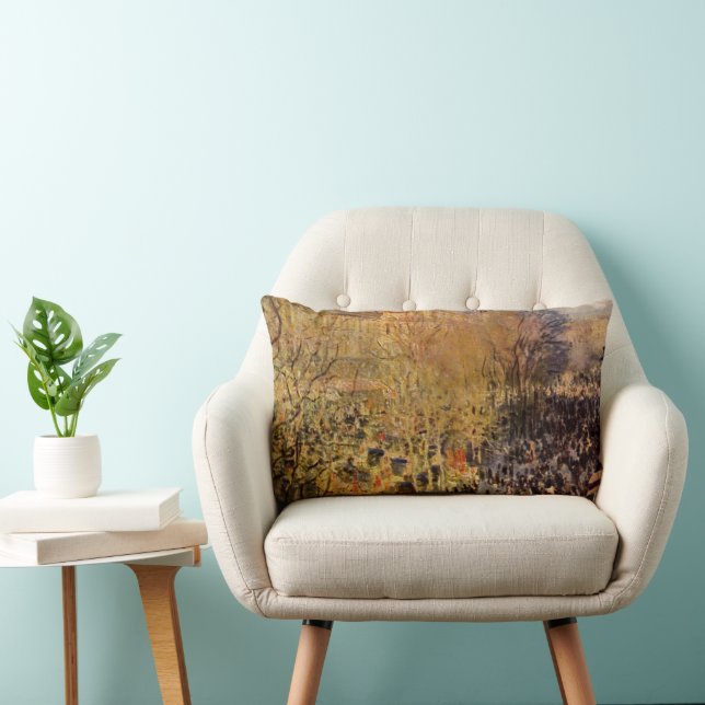 Coussin Rectangle Boulevard des Capucines par Claude Monet, Beaux-ar (Chaise)