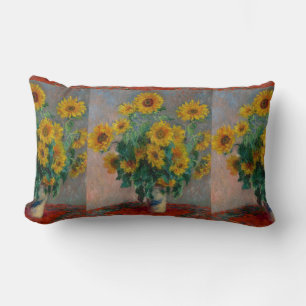 Coussin Rectangle Bouquet Claude Monet vintage de tournesols