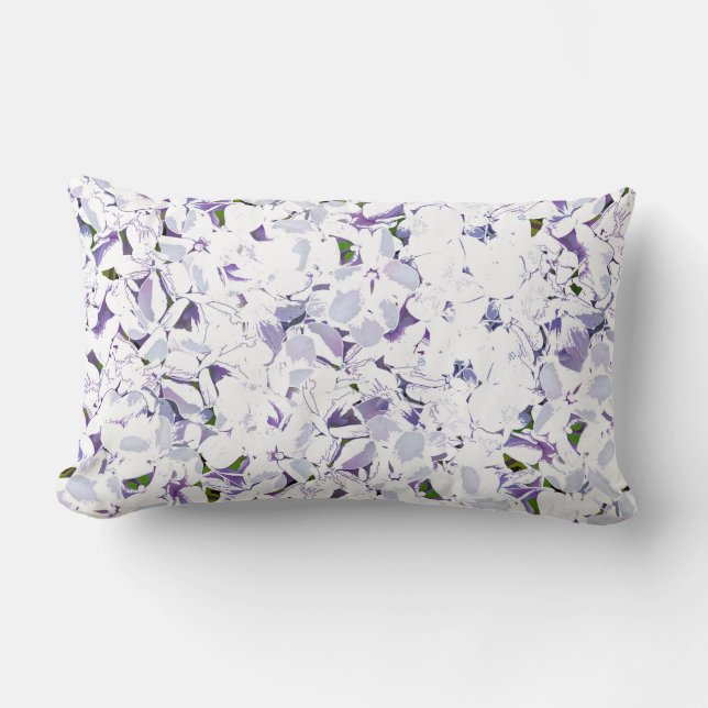 Coussin Rectangle Bouquet de fleurs d'aquarelle d'hydrangées. (Recto)