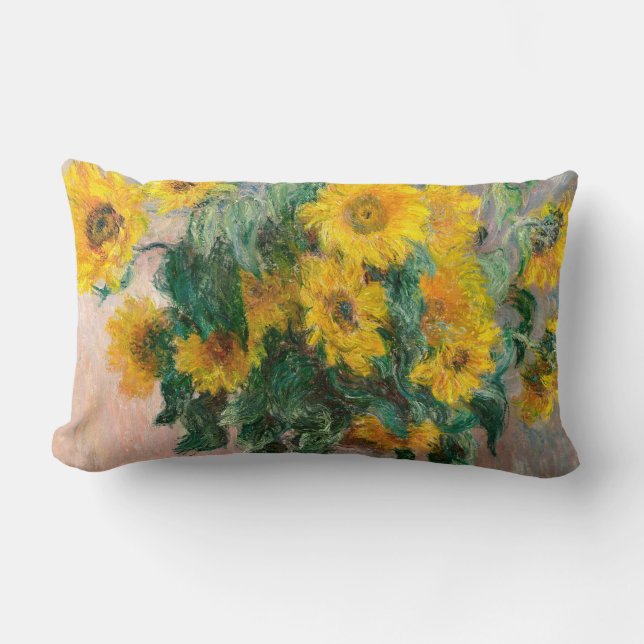 Coussin Rectangle Bouquet of Sunflowers by Monet Impressionist (Recto)