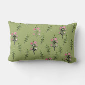 Coussin Rectangle Bouquets roses vert olive (Verso)
