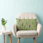 Coussin Rectangle Bouquets roses vert olive (Chaise)