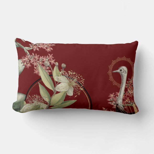 Coussin Rectangle Bourgogne Art Floral Design (Recto)