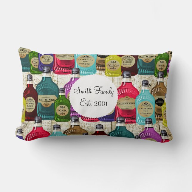 Coussin Rectangle Bouteille de tonique d'apothicaire de médecins de (Recto)