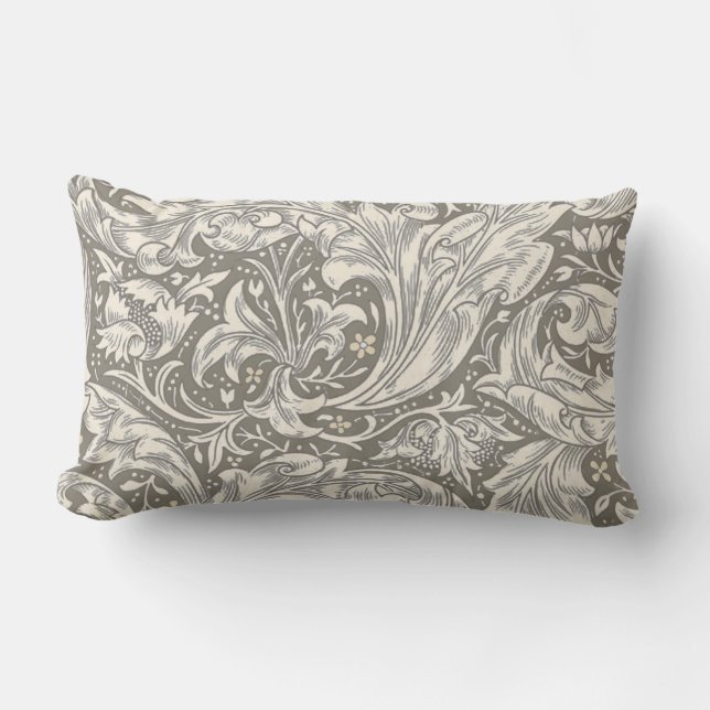 Coussin Rectangle Bouton de fiancé de William Morris damassé antique (Recto)