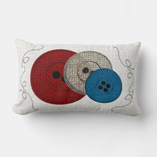 Coussin Rectangle Boutons et threads