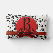 Coussin Rectangle Bow noir blanc rouge Dalmatien Taches Fête d'anniv (Verso)