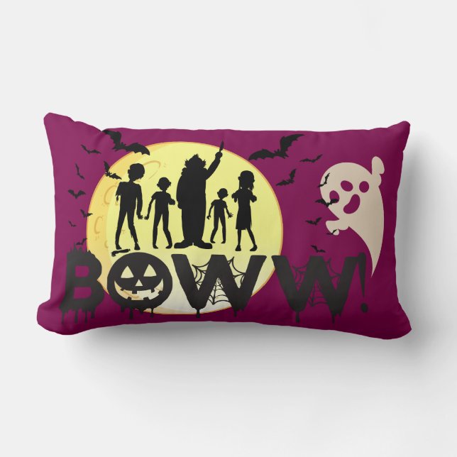 Coussin Rectangle Boww ! ! - Halloween Éffrayante surprise (Recto)