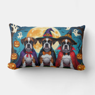 Coussin Rectangle Boxer Chiens Citrouille Halloween Funny