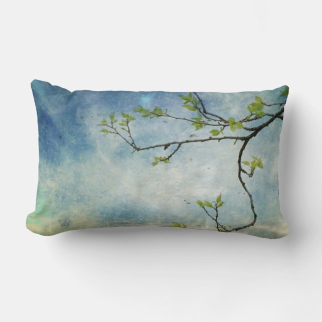 Coussin Rectangle Branche d'arbre au-dessus de ciel texturisé (Recto)