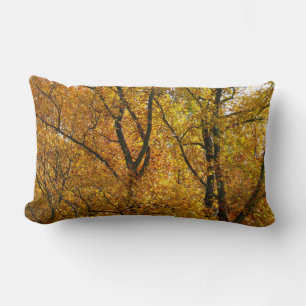 Coussin Rectangle Branches de feuilles jaunes couleur automne lumine