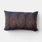 Coussin Rectangle Branches de rouille sur bleu-foncé (Verso)