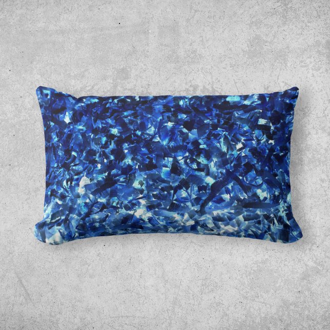 Coussin Rectangle Brevet bleu abstract (Créateur téléchargé)