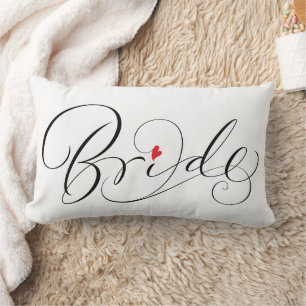 Coussin Rectangle Bride Groom Black White - deux sont un - Mariage