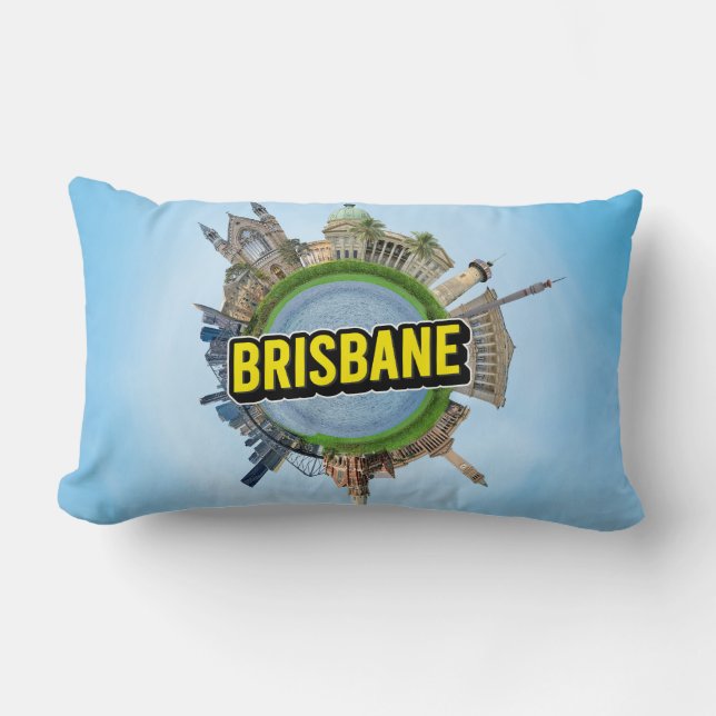 Coussin Rectangle Brisbane minuscule petite planète monument archite (Recto)