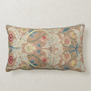Coussin Rectangle Broderie florale Vintage William Morris en 1875