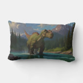 Coussin Rectangle Brontosaurus à la canne et plaisir fluvial (Verso)