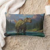 Coussin Rectangle Brontosaurus à la canne et plaisir fluvial (Couverture)