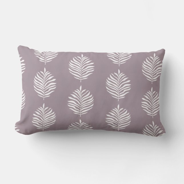 Coussin Rectangle Brouillard Marin à Motif de Feuille de Palmier Côt (Recto)