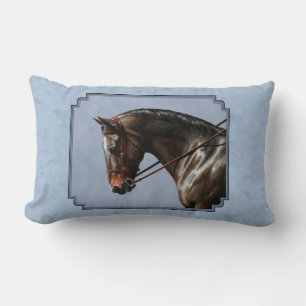 Coussin Rectangle Brown Bay Oldenburg Horse Portrait