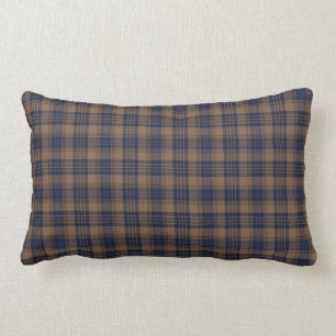Coussin Rectangle Brown bleu Tartan Plaid Rustique Motif