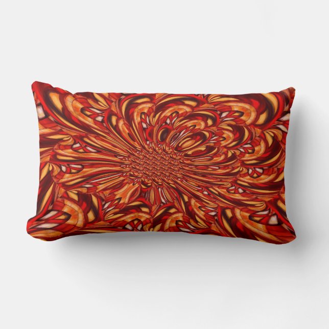 Coussin Rectangle Brown Jaune rouge doux Abstrait (Recto)