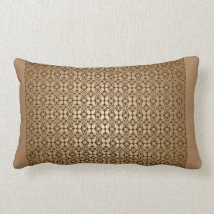 Coussin Rectangle Browns et or élégant look vintage