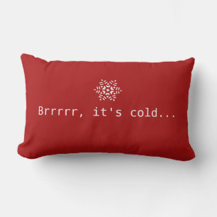 Coussin Rectangle Brrrrr Neige Il fait froid hiver Rouge Cosy Rouge 