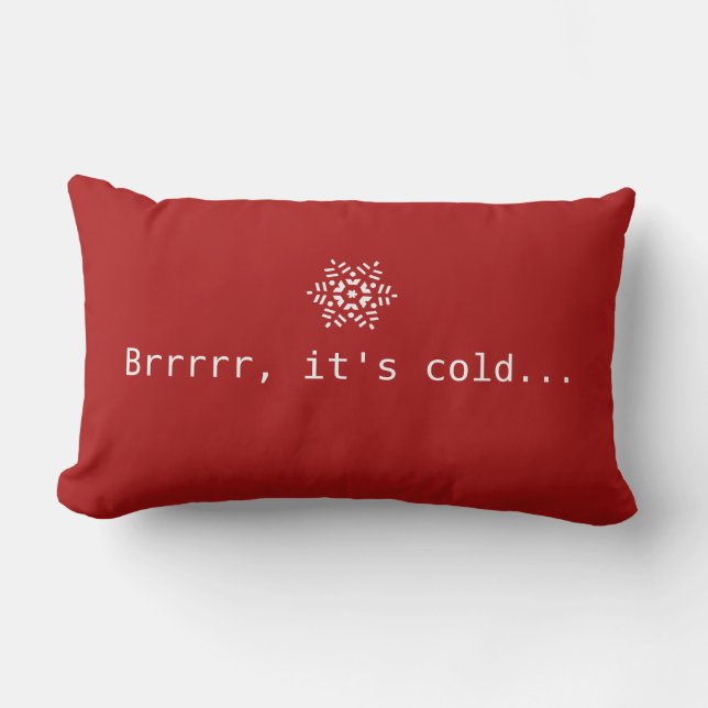 Coussin Rectangle Brrrrr Neige Il fait froid hiver Rouge Cosy Rouge  (Recto)