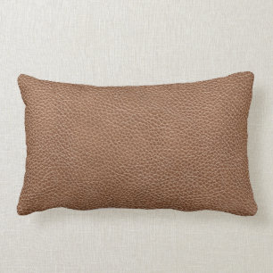 Coussin Rectangle Brun naturel en cuir de Faux