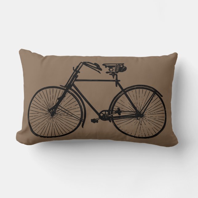 Coussin Rectangle brun noir de carreau de bicyclette de vélo (Recto)