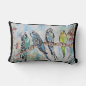 Coussin Rectangle Budgie Perruche Oiseau Fabriqué à Melbourne Oiseau (Verso)