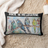 Coussin Rectangle Budgie Perruche Oiseau Fabriqué à Melbourne Oiseau (Couverture)
