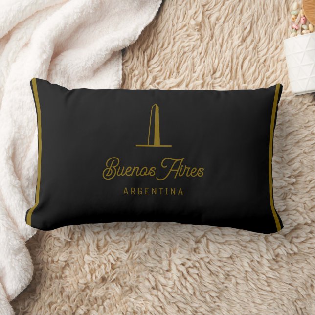 Coussin Rectangle Buenos Aires Argentine Élégant Typographique  (Couverture)