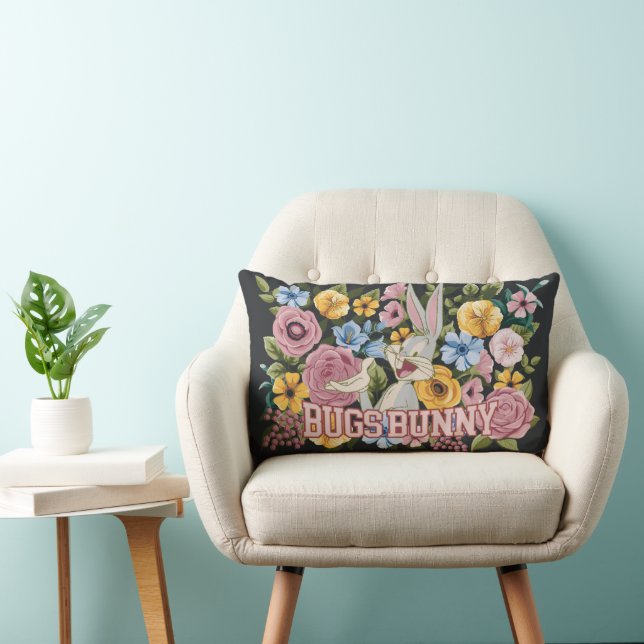 Coussin Rectangle BUGS BUNNY™ Broderie Florale Graphique (Chaise)