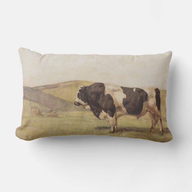 Coussin Rectangle Bull dans un paysage rural (par Ferdinand Hodler) (Recto)