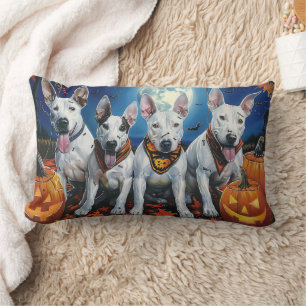 Coussin Rectangle Bull Terrier Halloween Épouvantable