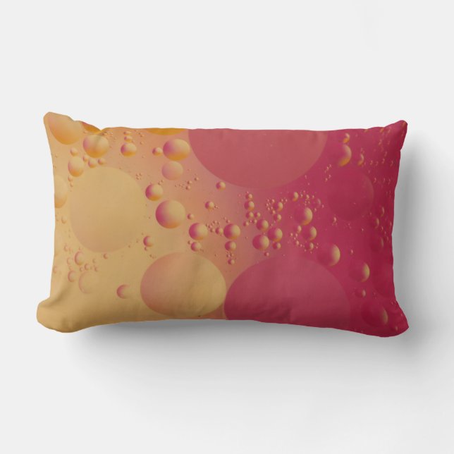 Coussin Rectangle Bulle numérique rose et orange (Recto)