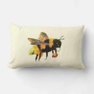Coussin Rectangle Bumble Bee transportant du pollen